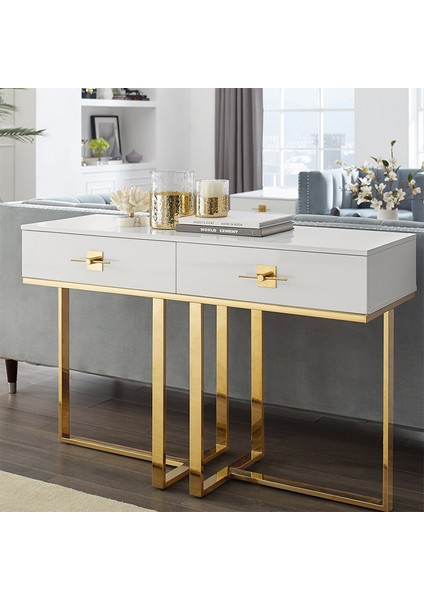 Rihanna Gold Metal Beyaz Dresuar modelleri