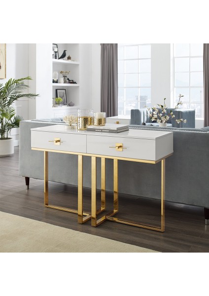 Rihanna Gold Metal Beyaz Dresuar fırsatları