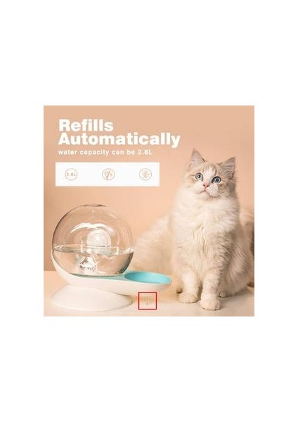 Pet Kedi Su Dağıtıcı 2.8l Büyük Kapasiteli Otomatik Içme Çeşmesi Köpek Küçük Köpek Kitty Salyangoz Kabarcık Besleyici Su Kase | Kedi Besleme ve sulama Malzemeleri (Pembe) (Yurt Dışından) modelleri