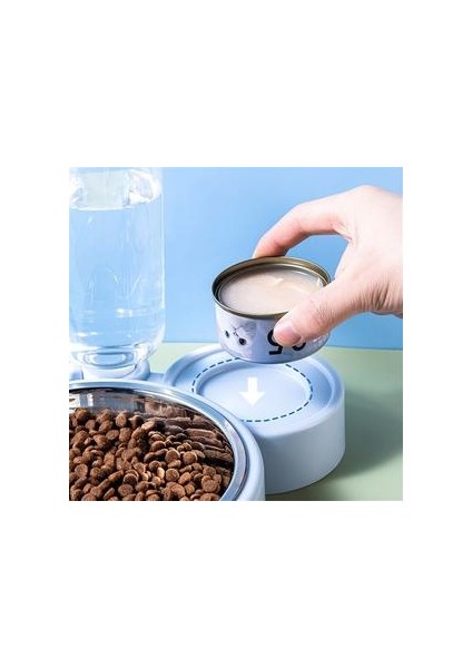 Pet Kedi Kase Otomatik Besleyici Köpek Kedi Gıda Kase Su Çeşmesi ile Çift Kase Içme Kediler Için Yükseltilmiş Standı Çanak Kaseleri | Kedi Besleme ve sulama Malzemeleri (Yurt Dışından)