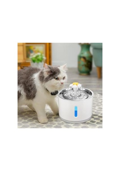 2.4l Otomatik Kedi Su Çeşmesi LED Elektrik Sessiz Su Besleyici USB Köpek Pet Drinker Kase Kedi Köpek Için Pet Içme Dağıtıcısı | Kedi Besleme ve sulama Malzemeleri (Yurt Dışından)