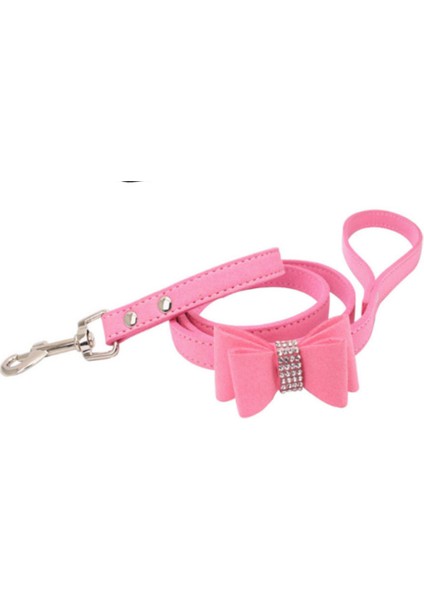 Ilmek Süet Deri Rhinestone Köpek Yaka ve Tasma Set Küçük Orta Köpekler Için Pet Köpek Kedi Chihuahua Yaka Kediler | Köpek Kedi Yaka | Kitten Collarcat Yaka (Pembe) (Yurt Dışından)