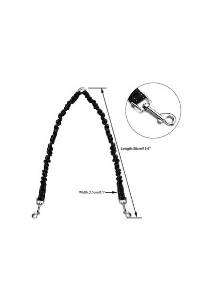 Bungee Çift Köpek Çoğaltıcı Kurşun, Hiçbir Arapsaçı Iki 2 Köpek Tasma ve Splitter Yürüyüş Yavru Küçük Orta Büyük Köpek (Siyah) (Yurt Dışından)