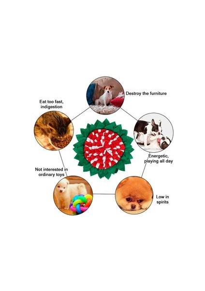 Pet Snuffle Mat Köpekler Kaçak Gıda Anti Boğulma Mat Kedi Köpek Eğitim Battaniye Burun Çalışma Oyuncak Pet Yavaşlama Besleme Zeka Mat | Antrenman Tasmaları (Yurt Dışından)