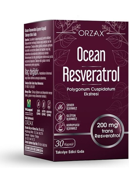 Ocean Resveratrol 200 mg 30 Kapsül