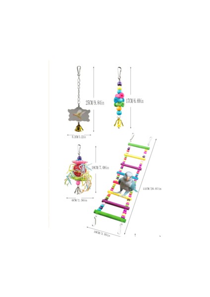 Pet Papağan Asılı Oyuncak Çiğneme Bite Rattan Topları Salıncak Çan Kuş Parakeet Standı Eğitim Oyuncaklar Aksesuarları Pet Malzemeleri | Kuş Oyuncakları (Yurt Dışından)