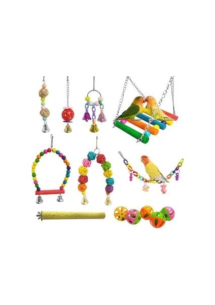 13 Paketler Kuş Salıncak Oyuncaklar, Çanta Çiğneme Asılı Tepeler Çan Ile, Pet Kuşlar Kafes Oyuncaklar Küçük Parakeets Için Uygun | Kuş Oyuncakları (Yurt Dışından)