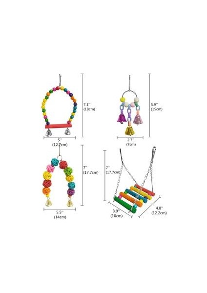 13 Paketler Kuş Salıncak Oyuncaklar, Çanta Çiğneme Asılı Tepeler Çan Ile, Pet Kuşlar Kafes Oyuncaklar Küçük Parakeets Için Uygun | Kuş Oyuncakları (Yurt Dışından)