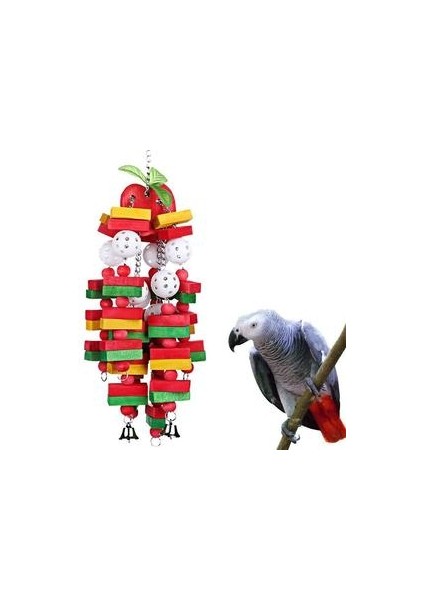 Kuş Oyuncakları Çiğneme Oyuncaklar Büyük Orta Pet Parrot Cockatiel Parakeet Renkli Ahşap Blokları Salıncak Gıda Sınıfı Oyuncaklar ZM815 | Kuş Oyuncakları (Yurt Dışından)