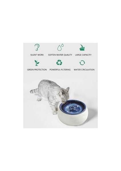 Elektrikli Seramik Kedi Içme Suyu Çeşmesi Kediler Köpekler Içme Kase Kase Otomatik Evcil Hayvanlar Cat Besleme Dağıtıcı | Kedi Besleme ve sulama Malzemeleri (Yurt Dışından)