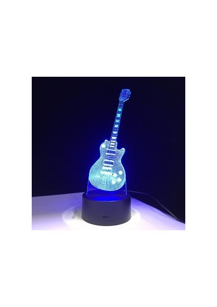 3D Elektro Gitar LED Lamba USB Masa Lambası Bebek Uyku Gece Işık Müzik Uzaktan Kumanda Çocuk Hediyeler | LED Gece Işıkları (Yurt Dışından)