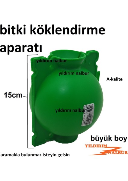 Yıldırım Nalbur 2 Adet Büyük Boy Bitki Köklendirme Aparatı Plastik Top Fide Kolonlama Kök Saldırma Aparatı