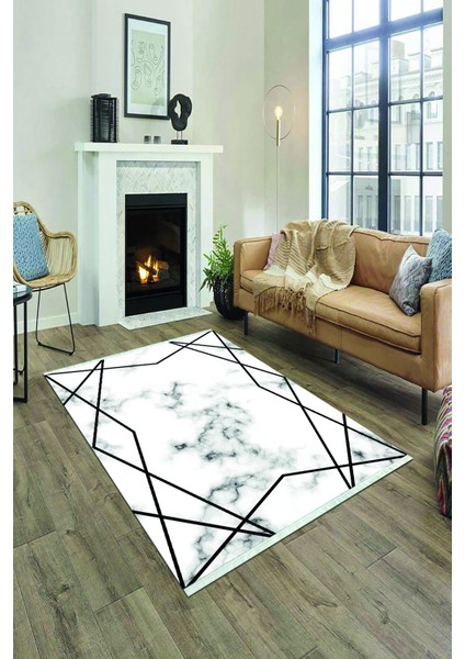 Kaymaz Taban Yıkanabilir Modern Desenli Salon Halısı ve Yolluk NH-HY-1008