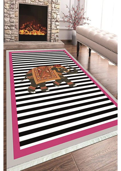 Baskılı Modern Desenli Kaymaz Tabanlı Yıkanabilir Şık Salon Halısı Mutfak Halısı ve Yolluk NH-HT-610