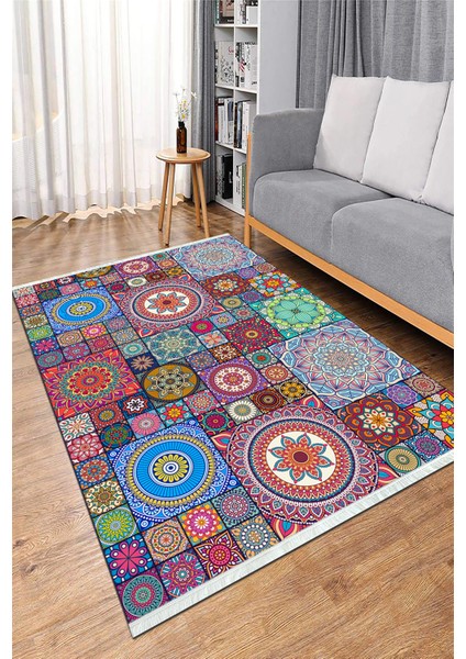 Dijital Baskılı Yıkanabilir Kaymaz Taban Salon Halısı Mutfak Halısı ve Koridor Halısı NH-HS-307