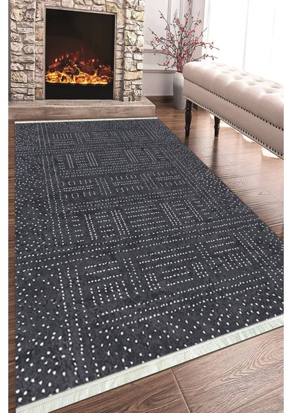 Baskılı Modern Desenli Kaymaz Tabanlı Yıkanabilir Şık Salon Halısı Mutfak Halısı ve Yolluk NH-HT-414