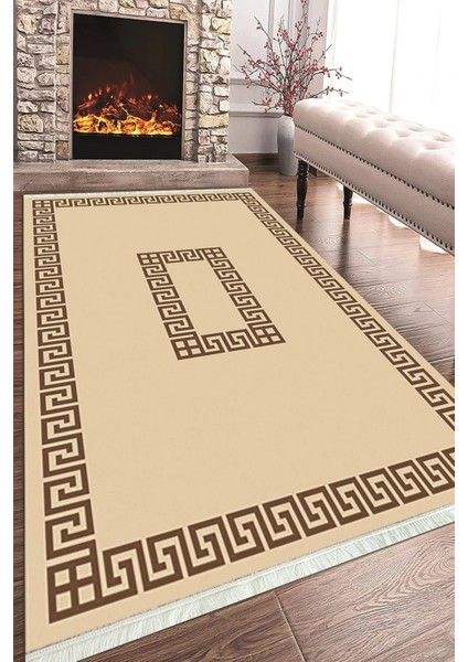 Baskılı Modern Desenli Kaymaz Tabanlı Yıkanabilir Şık Salon Halısı Mutfak Halısı ve Yolluk NH-HT-600