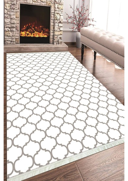 Baskılı Modern Desenli Kaymaz Tabanlı Yıkanabilir Şık Salon Halısı Mutfak Halısı ve Yolluk NH-HT-556
