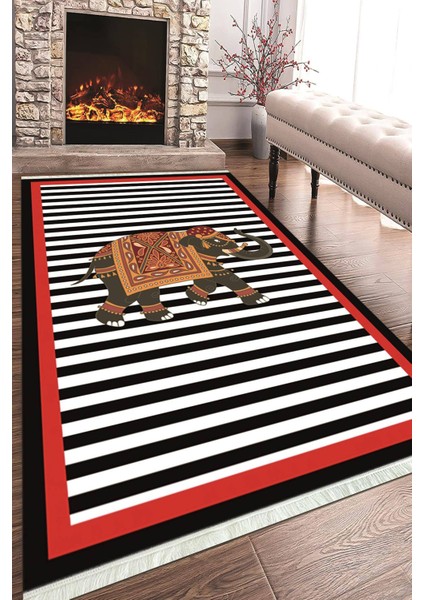 Baskılı Modern Desenli Kaymaz Tabanlı Yıkanabilir Şık Salon Halısı Mutfak Halısı ve Yolluk NH-HT-613
