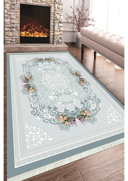 Baskılı Modern Desenli Kaymaz Tabanlı Yıkanabilir Şık Salon Halısı Mutfak Halısı ve Yolluk NH-HT-585