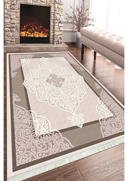 Baskılı Modern Desenli Kaymaz Tabanlı Yıkanabilir Şık Salon Halısı Mutfak Halısı ve Yolluk NH-HT-636