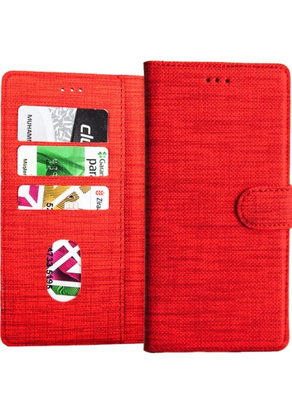 Oppo A74 CPH2219 Kılıf Kumaş Kredi Kartı Para Bölmeli Standlı Exclusive Spor Cüzdan