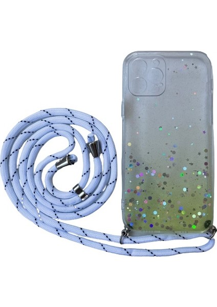 Apple iPhone 6 Kılıf Simli Boyuna Asmalı Ipli Kamera Korumalı Kapak