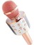 Kareoke Mikrofon Bluetoothlu Sd ve USB Bellek Rose Gold 1