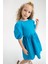Kız Çocuk Bisiklet Yaka Kısa Balon Kollu Pamuklu Poplin Elbise Y0192A622SM 3
