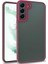 Caseworld Samsung Galaxy S22 Plus Kapak Metal Kamera Korumalı Arkası Şeffaf Silikon Kılıf - Kırmızı 1