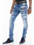 CD505 Desenli Dikişli Skinny Fit Mavi Erkek Jeans 3
