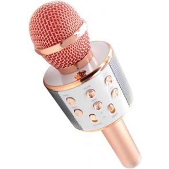 Kareoke Mikrofon Bluetoothlu Sd ve USB Bellek Rose Gold
