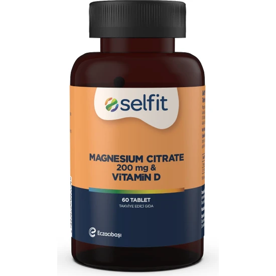 Selfit Magnezyum Sitrat 200 Mg & Vitamin D 60 Tablet
