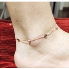 Oriental Rose Taşlı Gümüş Halhal