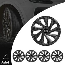 Whigor Kia Carens 15 Inç Uyumlu Jant Kapağı Amblemli Piano Black 4'lü Takım 217