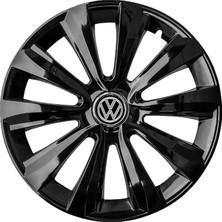 Whigor Volkswagen Bora 16 Inç Jant Kapağı Amblemli Piano Black 4'lü Set 214