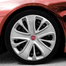 Whigor Fiat Egea 15 Inç Uyumlu Jant Kapağı Amblemli Gri 4'lü Takım 138