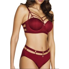 Le Jardin Kadın Bordo Desteksiz Balenli Sütyen Takımı Nefes Alabilir Kumaş ile Günlük Kullanıma Uygun
