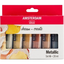 Amsterdam : Akrilik Boya Seti : 6 Renk x 20 ml Tüp (Metallic Colors)