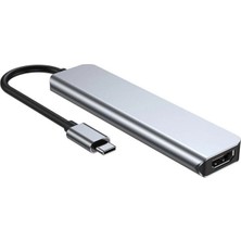 Daytona Ch-13/c Macbook Uyumlu 6ın1 Type-C To 2* USB 3.0 Sd Tf 4K Hd 1080P HDMI Pd Kart Okuyucu Çevirici Adaptör