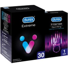 Durex Extreme 30'li Geciktiricili ve Tırtıklı Prezervatif+Durex Intense Devil Ring Titreşimli Halka