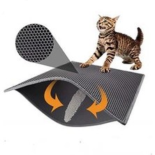 Xinhang 45 * 60 cm Su Geçirmez Pet Kedi Çöp Mat Eva Çift Katmanlı Kedi Kazı Pedleri Trapper Mat Katlanır Kaymaz Pet Çöp Mat Kedi Malzemeleri | Litter houshreaking (Yurt Dışından)