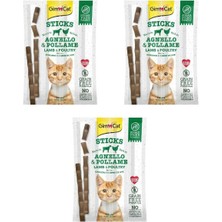 Gimcat Sticks Kuzu Etli Tavuklu Tahılsız Ödül Çubukları 4'lü 20GR X3 Adet