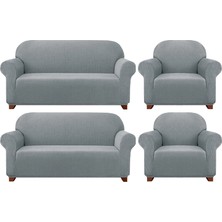 Elgeyar Likrali Koltuk, Kanepe, Çekyat Örtüsü  Lastikli, Pitikare Desen3+3+1+1