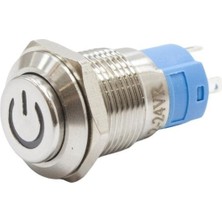 Motorobit 12A-G1-C 12MM Çıkık Yaylı Işıklı Power Metal Buton - Sarı