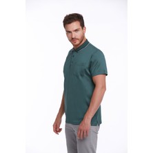 Hatemoğlu Yeşil Regular Fit Pamuk Basic Polo Yaka Tişört