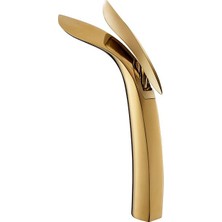 Fause Yüksek Çanak Lavabo Bataryası Leaf Altın Gold