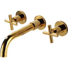 Fause Duvardan Ankastre Lavabo Bataryası Altın Gold