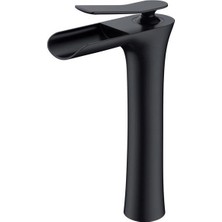 Fause Yüksek Çanak Lavabo Bataryası Şelale Siyah