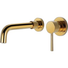 Fause Duvardan Ankastre Lavabo Bataryası Altın Gold